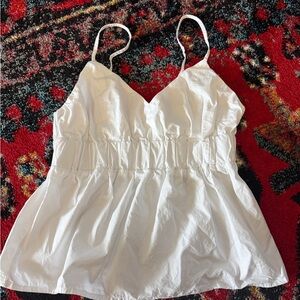 Banana Republic White Lightweight Spaghetti Strap Top